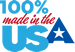 Logo, 100% made in the USA.