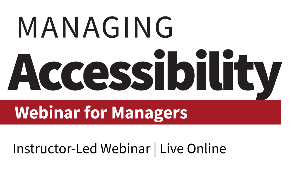 Managing Accessibility: Webinar for Managers.
